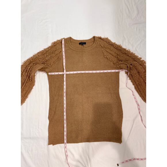 1.State Fringe Sleeve Clay Crew Neck Sweater Size Small - Picture 5 of 7